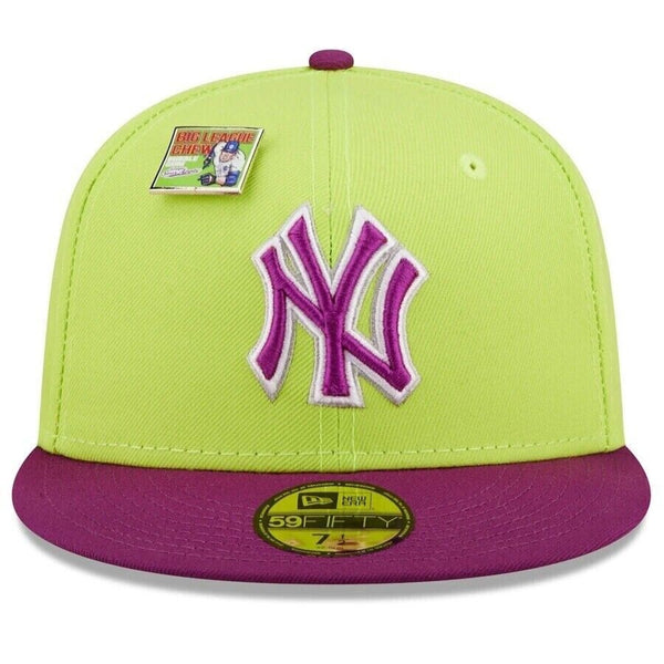 New York Yankees MLB Big League Chew Sour Apple 59FIFTY Fitted Hat 7 3/8 No Pin