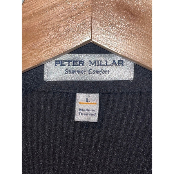 Peter Millar Summer Comfort Presidio AWS Polo Shirt L Black Performance NWOT