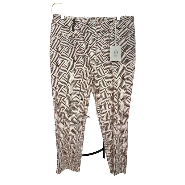 Peserico Graphic-Print Cropped Trousers Camel Butter Size 52 EU 16 US