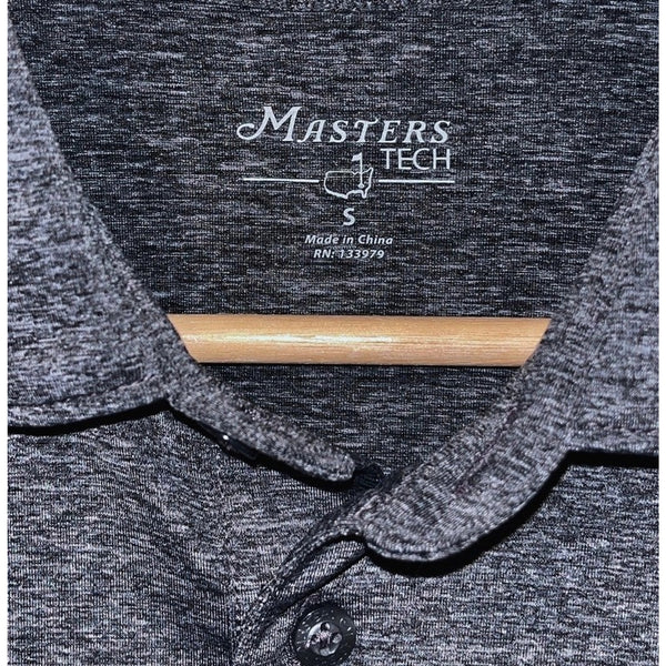 Masters Tech Augusta National Golf Polo Gray Striped Performance Shirt Sz S NWOT