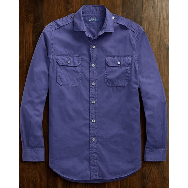 Polo Ralph Lauren Featherweight Twill Utility Shirt Mens 2XL Blue Button Up