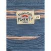 Faherty Brand Surfrider Stripe Tee Men’s Large Blue Pink Striped Pocket NWOT