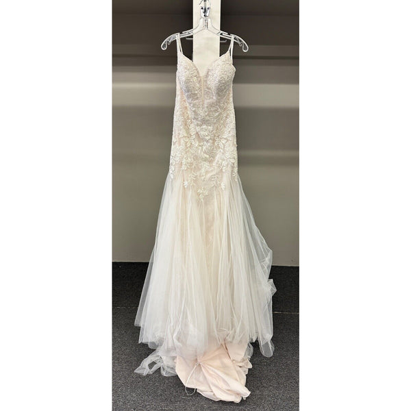 Stella York 6968 Floral Lace Mermaid Wedding Dress w/ Glitter Tulle 12 (SAMPLE)