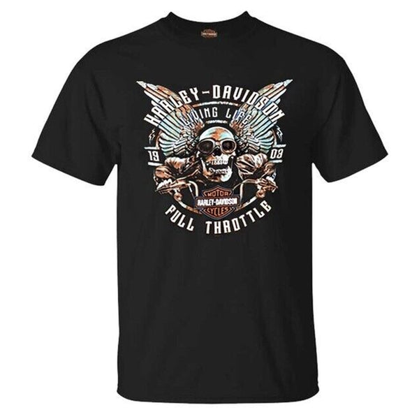 Harley Davidson Living Life Full Throttle Black Jack Florance SC M Biker T Shirt