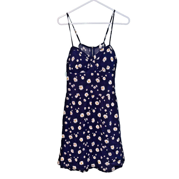 Love Fire Dress Women XL Blue Floral Daisy Sleeveless NWT