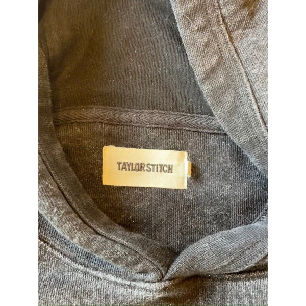 Taylor Stitch Sunset Hoodie Black Indigo Terry Organic Cotton Mens Medium 40