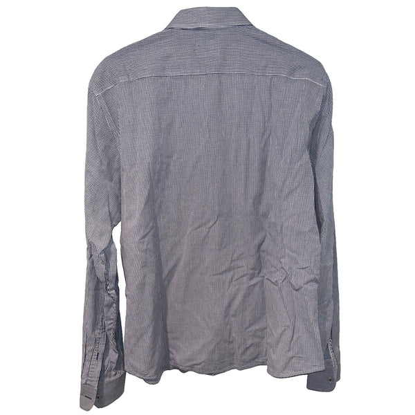 UNTUCKit Mens L Blue Check Button Up Shirt Long Sleeve Casual Spring 2017