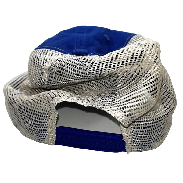 Buc-ees Gas Station Blue White Mesh Baseball Cap Hat Adjustable SnapBack EUC