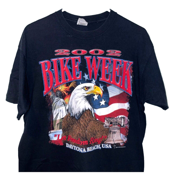 Bike Week 2002 Daytona Beach Florida “Let Freedom Ring” USA Men's T Shirt Sz. L