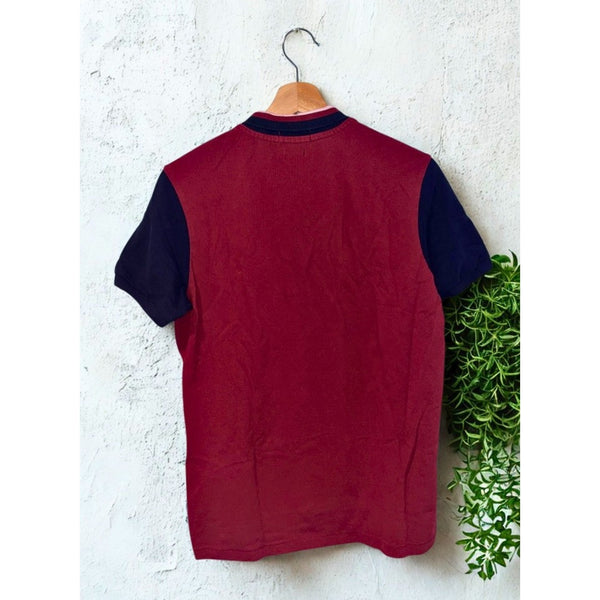 Polo Ralph Lauren Big Pony Mesh Polo Shirt Mens M Burgundy Rugby Custom Slim