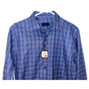 David Donahue Dobby Fine Check Dress Shirt Navy Blue Men's M NWT MSRP $165