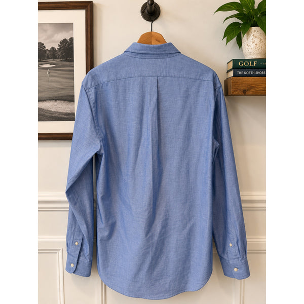 Polo Ralph Lauren Chambray Stretch Oxford Shirt Men's L Slim Fit Blue NWT