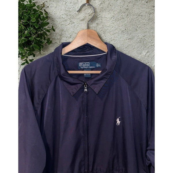 Polo Ralph Lauren Bi Swing Windbreaker Jacket Blue XL Full Zip Bomber Vintage