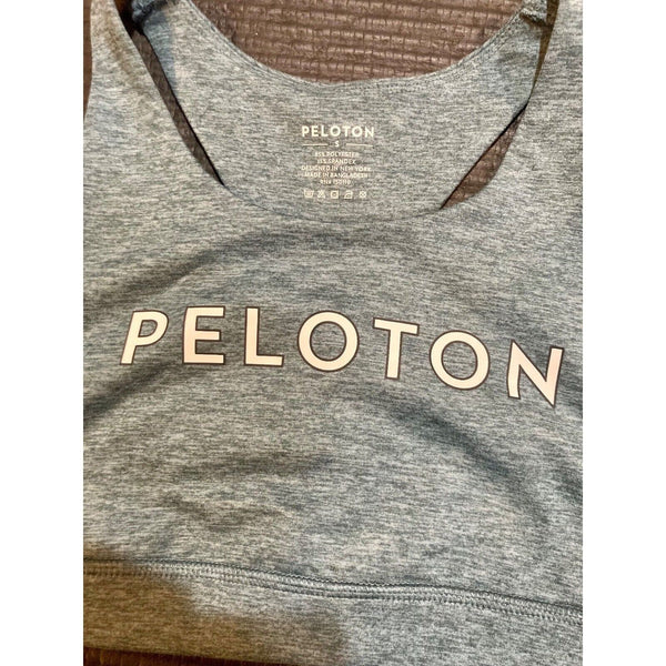 Peloton Women's Sz Small Heathered Teal Strappy Back Sports Bra (FA121) NWT