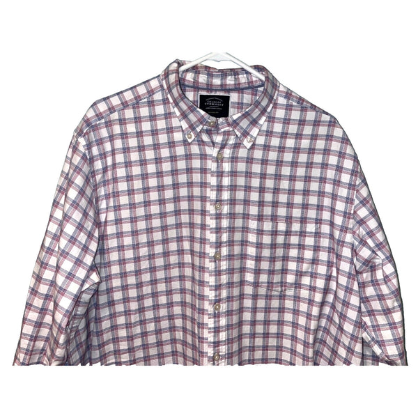 Charles Tyrwhitt Cotton Blend Button Down Shirt Checkered Men's Sz. XL