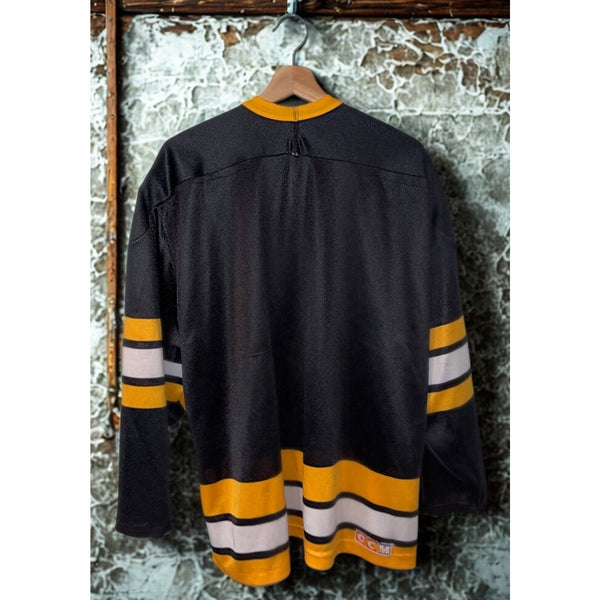 Boston Bruins CCM Jersey Black Gold Hockey Sz S NHL Vintage