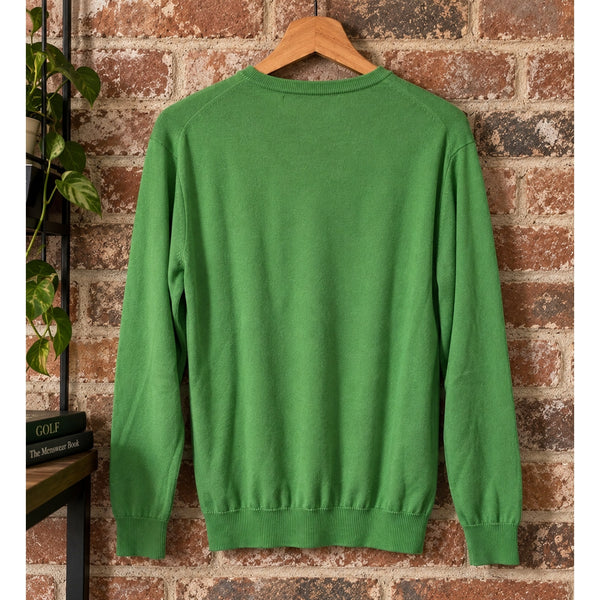 Charles Tyrwhitt Cotton Cashmere Sweater Men's M Green Crewneck Made Italy