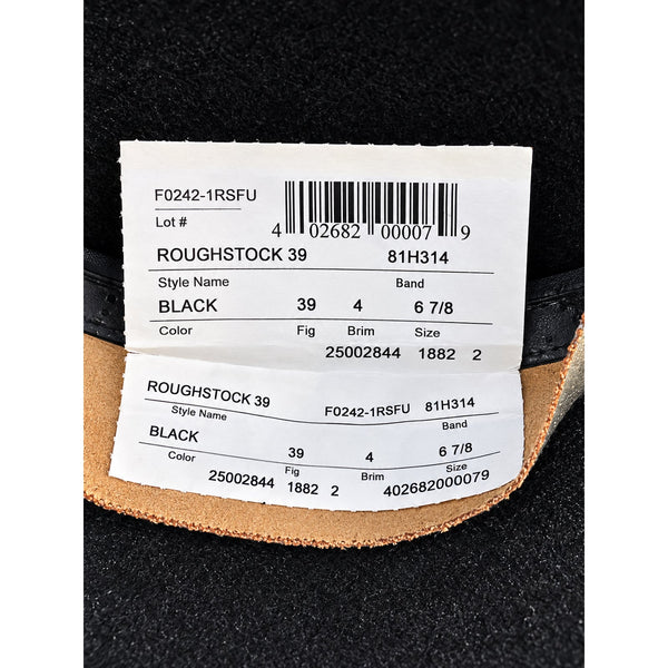 Milano Tuff Hedeman Roughstock 39 Cowboy Hat Black 6 7/8 XX Merino Wool USA