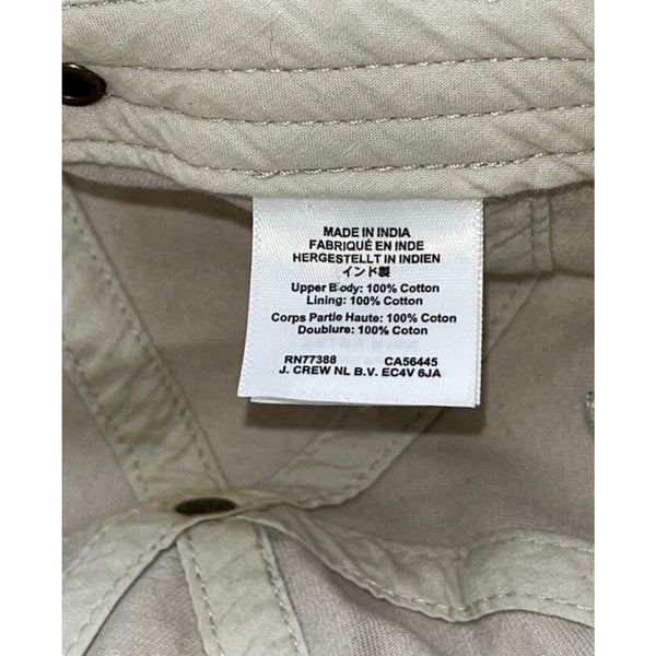 J.Crew Washed Critter Lucky 3 Leaf Clover Hat Khaki Strapback Cotton