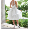 Enchanting by Mon Cheri 117181 Tea Length Casual Wedding Dress Ivory/White Sz. 8