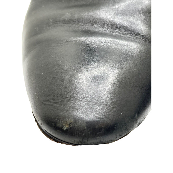 Chloe Double Buckle Black Flat Ankle Boot Gold Hardware Sz. 36.5 Made in Italy