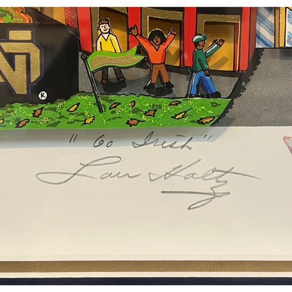 Charles Fazzino Notre Dame Lou Holtz Signed Pop Art Framed LE 39/50 Fanatics