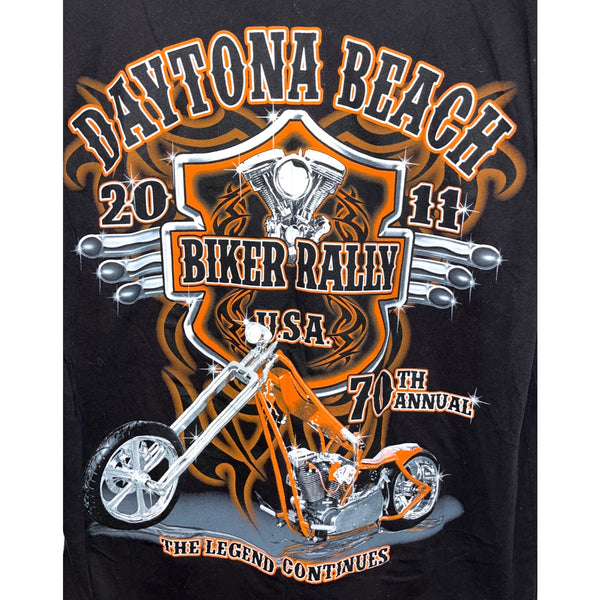 Daytona Beach 2011 Bike Week 70th Annual Biker Rally T-Shirt Tee Sz. L