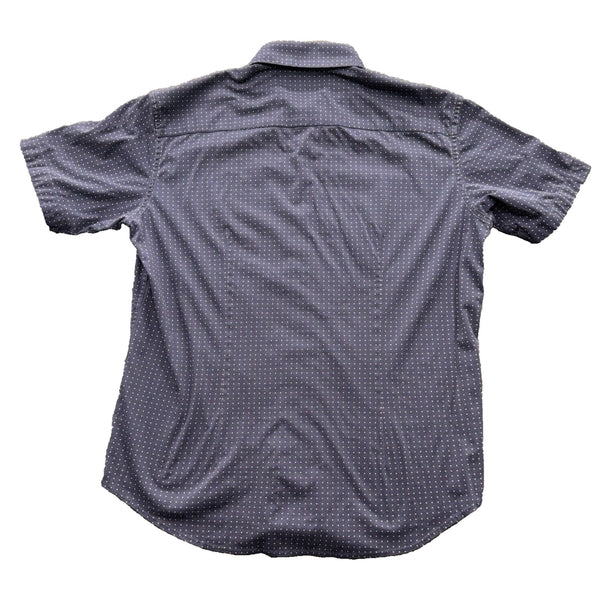Butter Cloth Shirt Polka Dot Icy Cotton Short Sleeve Men Sz. L Button Up