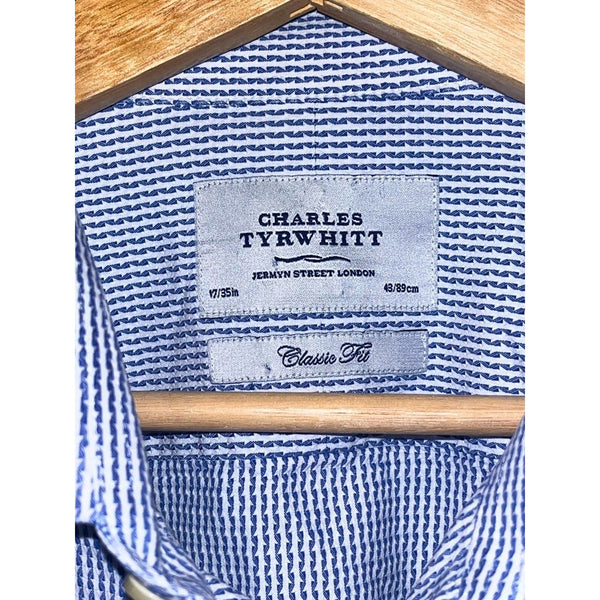 Charles Tyrwhitt Dress Shirt Non Iron Classic Fit Geometric Men's 17/35