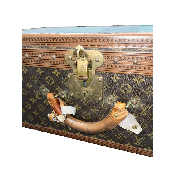 Louis Vuitton Rare Monogram "Ideal" Trunk Antique Steamer Travel Luggage