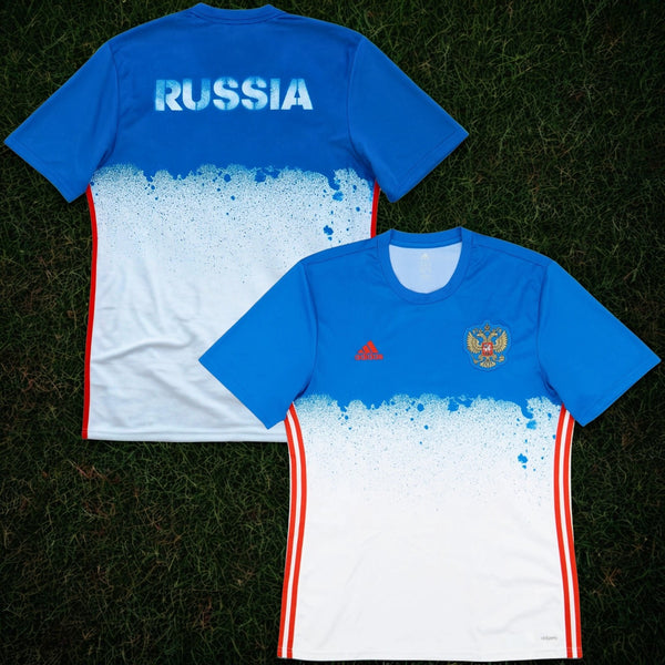 Russia Euro 2016 Away Pre-Match Training Jersey Adidas Climacool Blue White XL