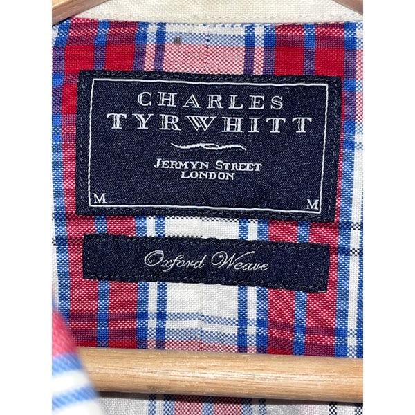 Charles Tyrwhitt Oxford Weave Dress Shirt Non Iron Slim Fit Check Men's Sz. M