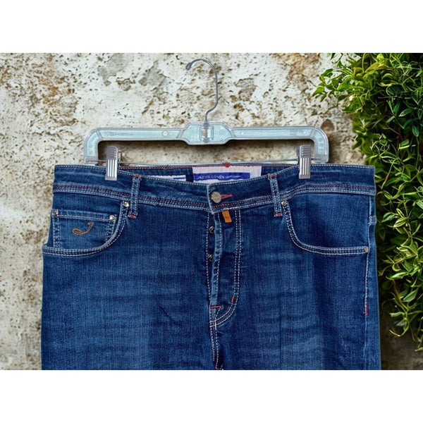 Jacob Cohen Bard Selvedge Denim Jeans Mens 36x26 Made In Italy Auth