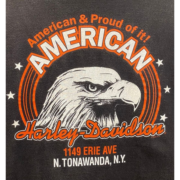 Harley Davidson American And Proud Of It Eagle New York XL Biker T Shirt Tee
