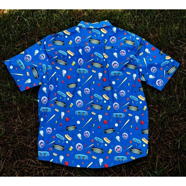 New York Mets The 7 Line T7L “Party Time” Button Up Shirt 2XL NWOT MLB Rare