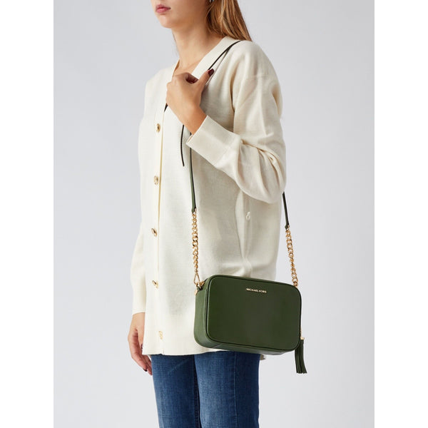 Michael Kors Ginny Leather Crossbody Bag Green EUC MSRP $248