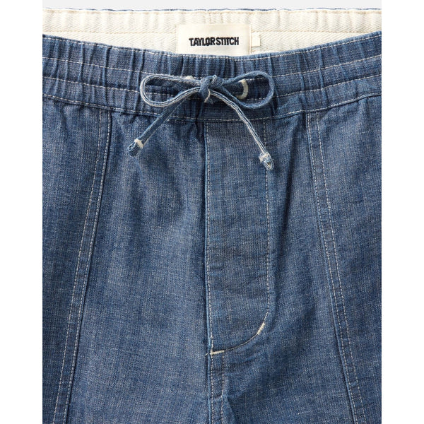 Taylor Stitch Breakwater Shorts XL Washed Indigo Chambray Organic Cotton NWOT