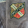 DKNY Jeans Vintage Leather Bomber Jacket Brown American Motor Patches Sz S
