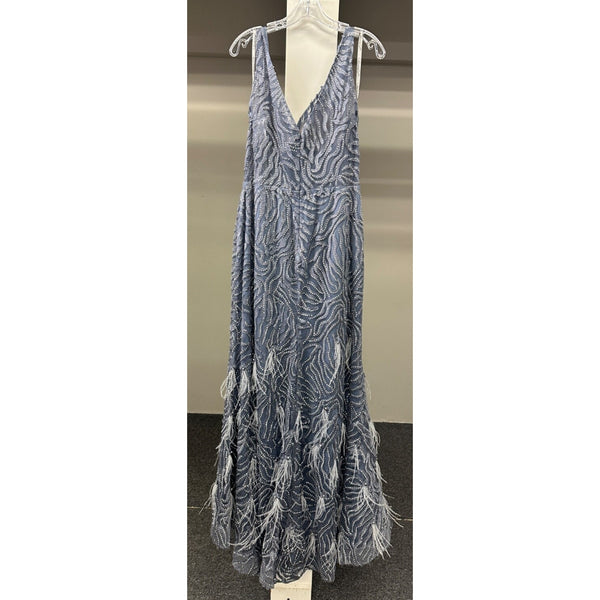 Ivonne D Exclusively for Mon Cheri 119D52 Feather Skirt Formal Dress 12 (SAMPLE)