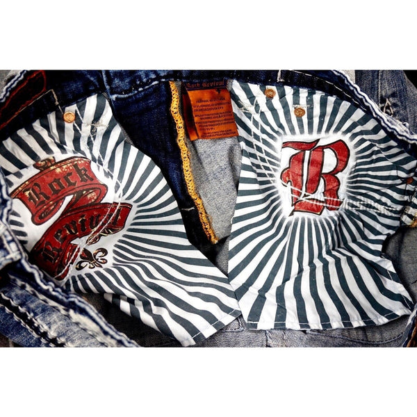 Rock Revival Jeans "Glendon" Acid Wash Shorts Jorts 32 NWT MSRP $220 RARE