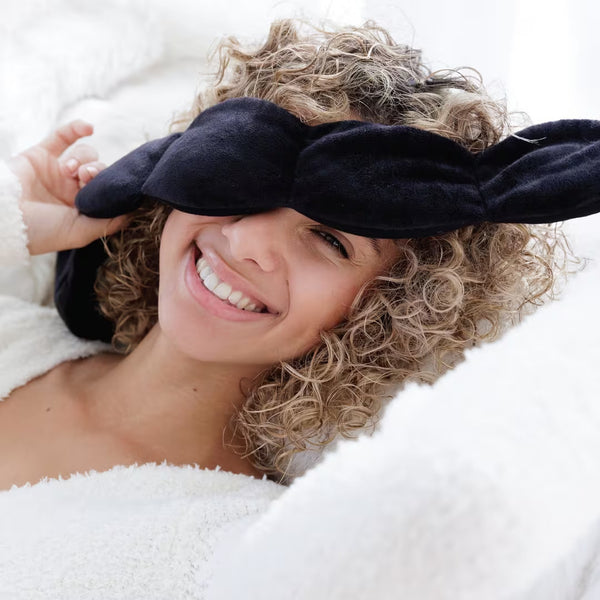 Nodpod Weighted Sleep Mask Black Eye Blanket Cooling Microfleece NEW