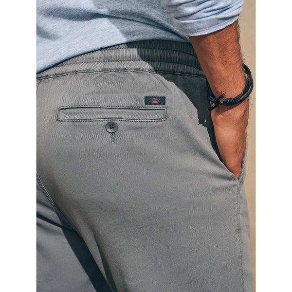 Faherty Essential Drawstring Pants Men's S Rugged Grey Organic Cotton Linen
