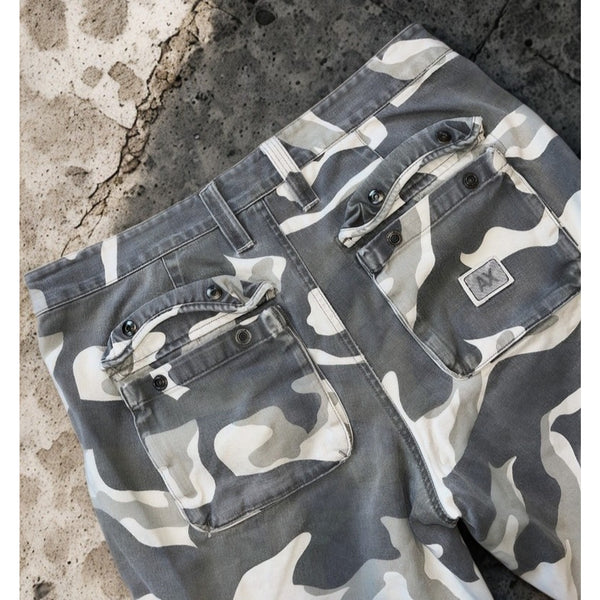 Armani Exchange Cargo Shorts Mens 32 Gray Camo Utility Combat Military Heavy Y2K