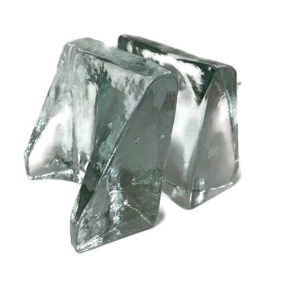 BLENKO by Wayne Husted Sculptural Wedge Bookends MCM Art Glass Glows