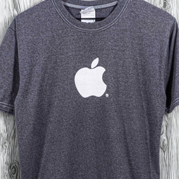 Apple Macintosh Employee T Shirt Small Y2K Hanes 50/50 Gray Logo Tee