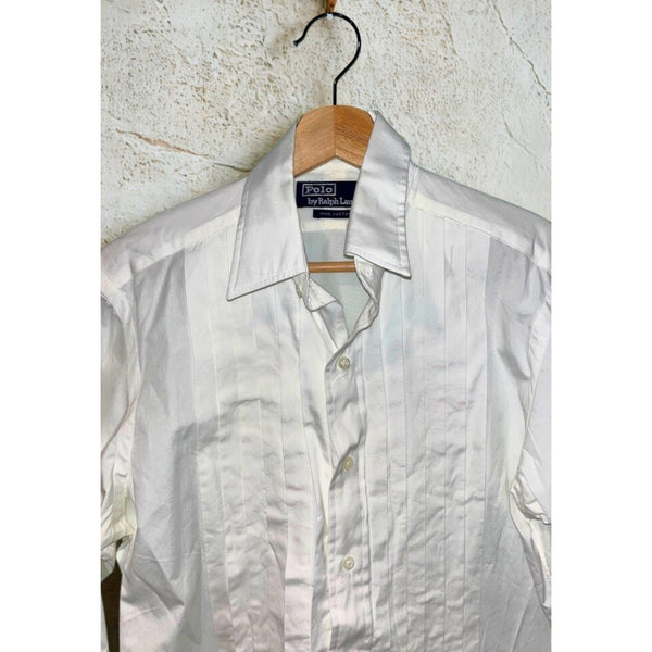 Polo Ralph Lauren Classic Fit Tuxedo Shirt White Mens 14.5 32 Vintage 1980s