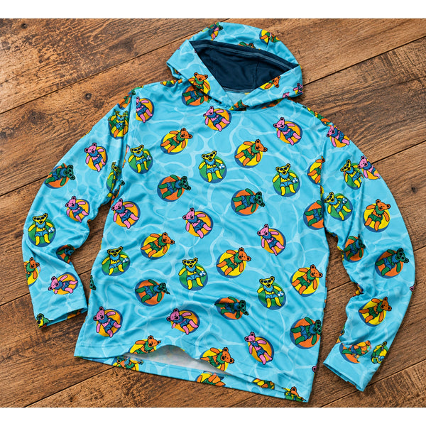 Grateful Dead x Section 119 Floating Bears UPF 50 Hoodie Blue 3XL NWOT