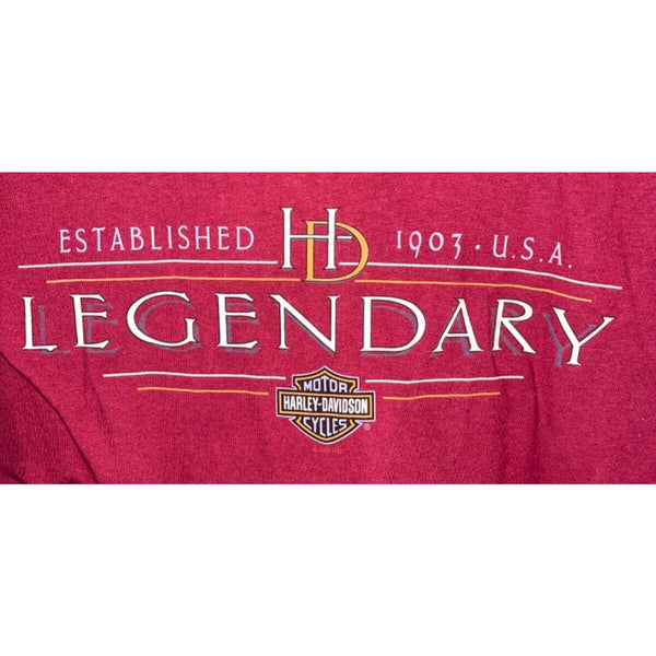 Harley Davidson Downtown Seattle USA XL Rare Hanes Beefy-T Biker T Shirt Tee