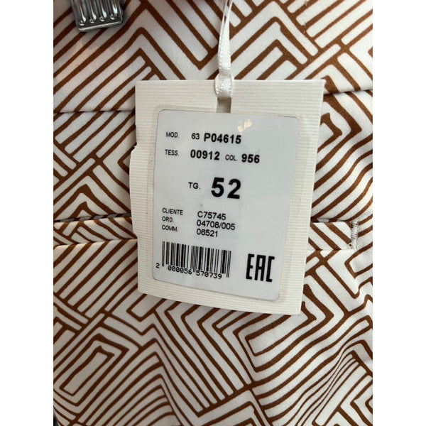 Peserico Graphic-Print Cropped Trousers Camel Butter Size 52 EU 16 US
