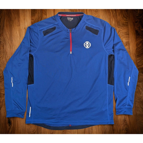 Polo Sport Ralph Lauren 1/4 Zip Pullover Jacket Mens L Blue Performance Shirt